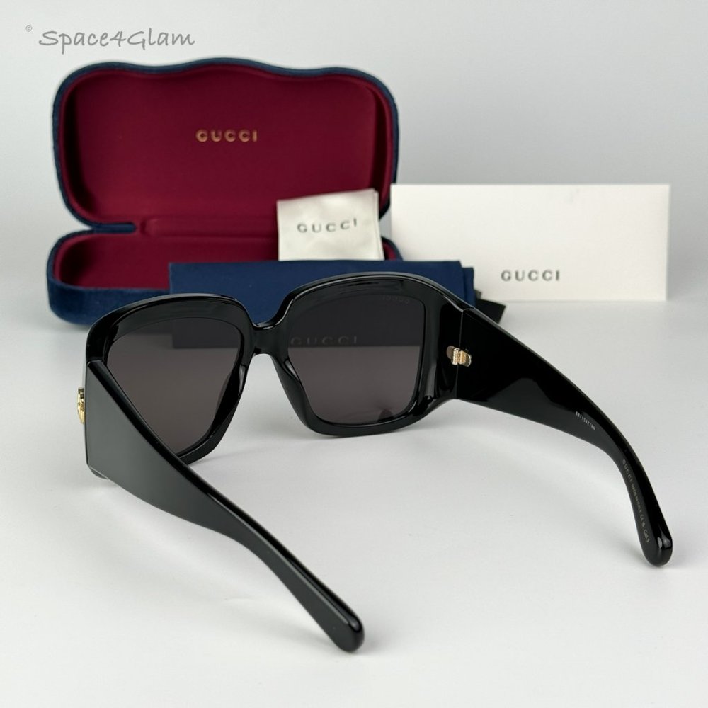 NEW Gucci GG1402S 001 Black Grey Women Square Sunglasses GG 1402S - Picture 6 of 12